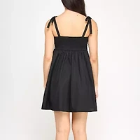 City Triangle Womens Embroidered Babydoll Dress Juniors