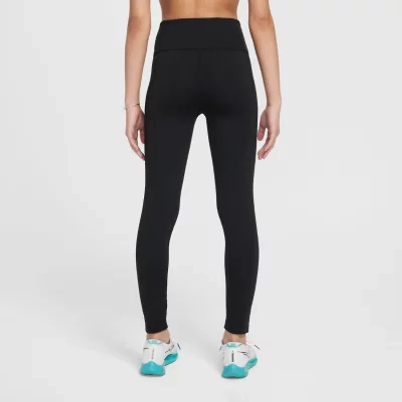 Nike Dri-Fit One Big Kid Girls High Rise Knit Active Full Length Leggings