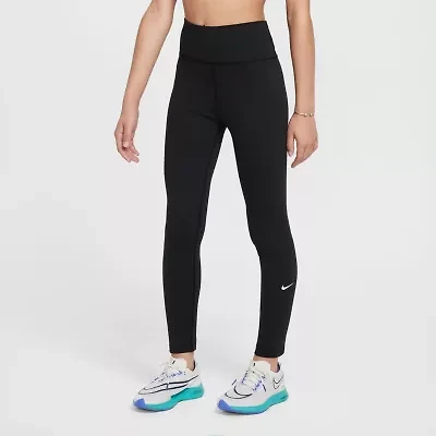 Nike Dri-Fit One Big Kid Girls High Rise Knit Active Full Length Leggings