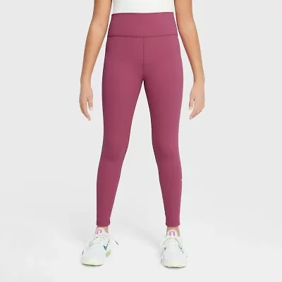 Nike Dri-Fit One Big Kid Girls High Rise Knit Active Full Length Leggings