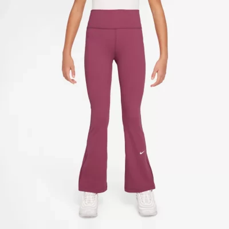 Nike Dri-Fit One Big Kid Girls High Rise Knit Active Flare Full Length Leggings