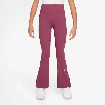 Nike Dri-Fit One Big Kid Girls High Rise Knit Active Flare Full Length Leggings