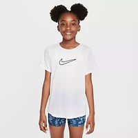 Nike Dri-Fit One Big Kid Girls Crew Neck Short Sleeve Regular Fit Graphic T-Shirt