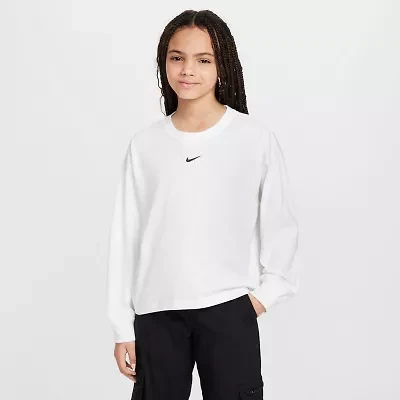 Nike Big Kid Girls Crew Neck Long Sleeve Active T-Shirt