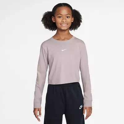 Nike Big Kid Girls Crew Neck Long Sleeve Active T-Shirt