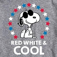 Mens Short Sleeve Americana Peanuts Snoopy Graphic T-Shirt