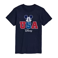 Mens Short Sleeve Americana Mickey Mouse Graphic T-Shirt