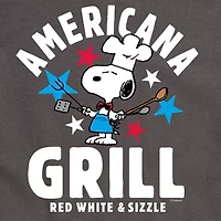 Mens Short Sleeve Americana Peanuts Snoopy Graphic T-Shirt