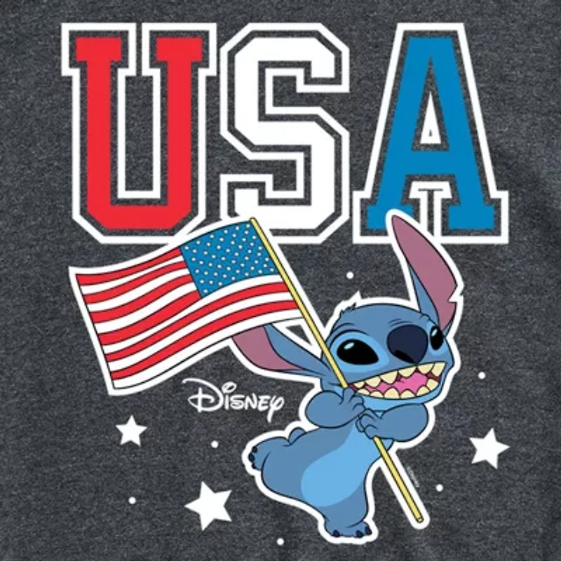 Mens Short Sleeve Americana Lilo & Stitch Graphic T-Shirt