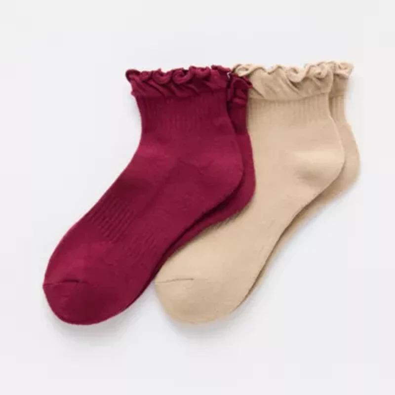 Arizona Lettuce Edge Womens Multi-Pack 2 Pair Low Cut Socks