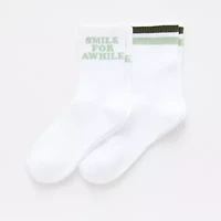 Arizona Sport Rib Womens 2 Pair Crew Socks