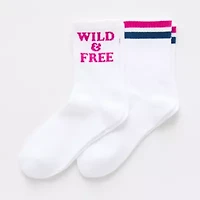 Arizona Sport Rib Womens 2 Pair Crew Socks