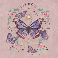 Celestial Butterfly Boyfriend Womens Crew Neck Short Sleeve Oversized Juniors Graphic T-Shirt