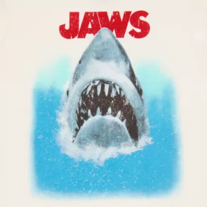 Jaws Semi Fit Womens Crew Neck Short Sleeve Fitted Juniors Graphic T-Shirt