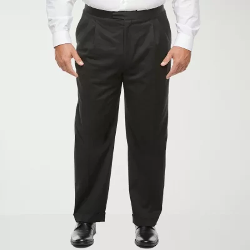Stafford Coolmax All Season Ecomade Mens Big and Tall Classic Fit Tuxedo Pant