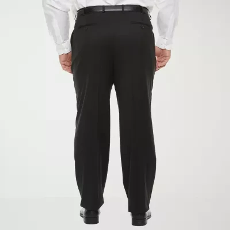 Stafford Coolmax All Season Ecomade Mens Big and Tall Classic Fit Flat Front Suit Pant
