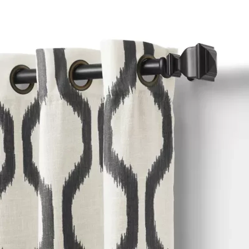Elrene Home Fashions Renzo Geo Ikat Grommet Top Energy Saving Blackout Single Curtain Panel