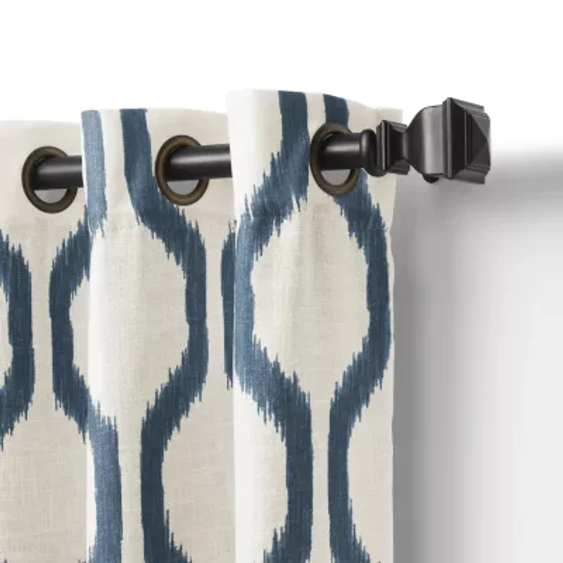 Elrene Home Fashions Renzo Geo Ikat Grommet Top Energy Saving Blackout Single Curtain Panel