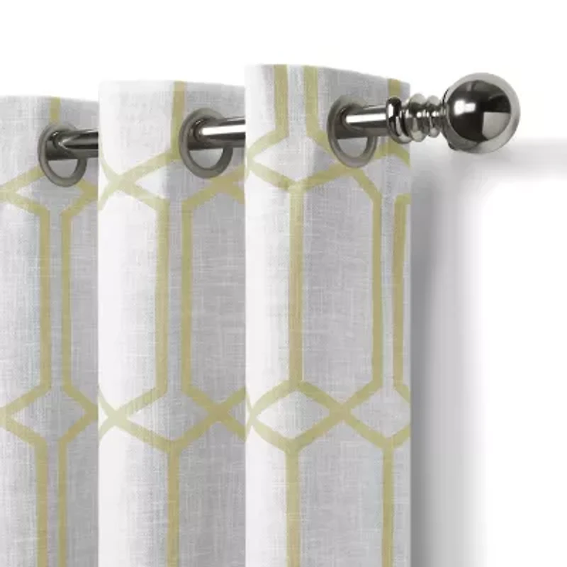 Elrene Home Fashions Kaiden Geometric Grommet Top Blackout Single Curtain Panel