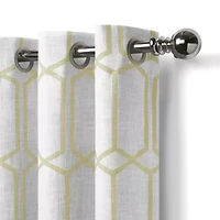 Elrene Home Fashions Kaiden Geometric Grommet Top Blackout Single Curtain Panel