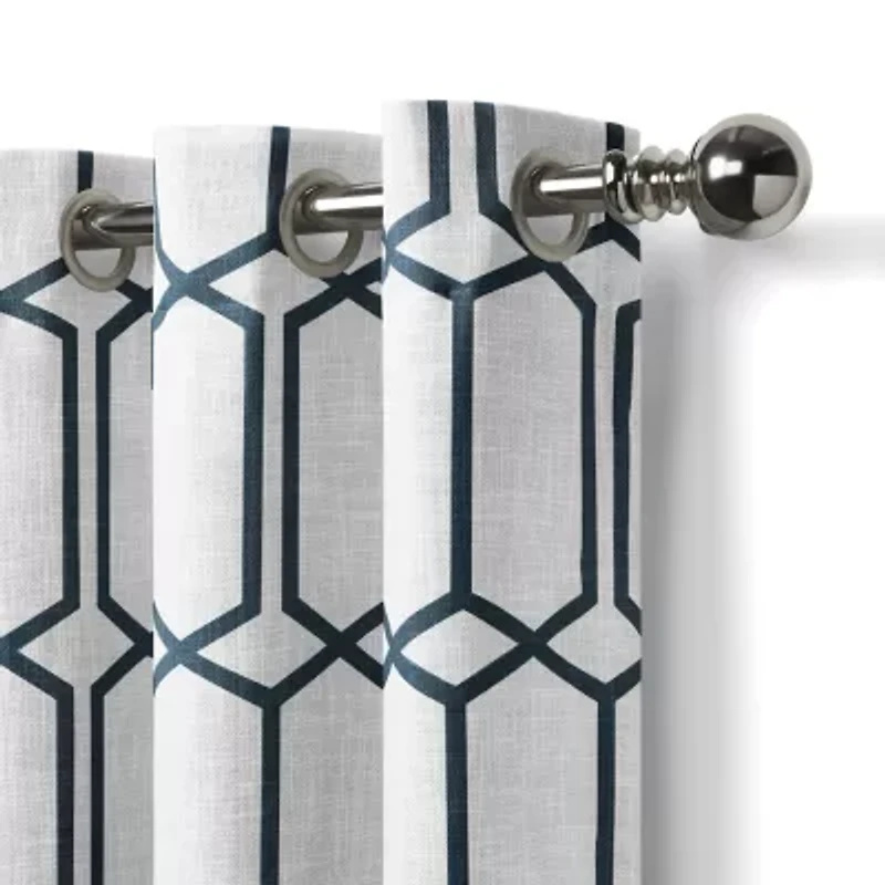 Elrene Home Fashions Kaiden Geometric Grommet Top Blackout Single Curtain Panel