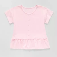 Thereabouts Little & Big Kid Girls Round Neck Short Sleeve Peplum Top