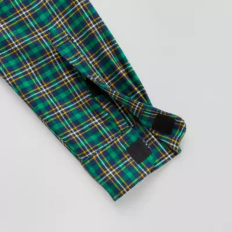 St. John's Bay Mens Easy-on + Easy-off Seated Wear Long Sleeve Adaptive Classic Fit Flannel Shirt