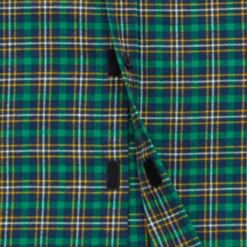 St. John's Bay Dexterity Mens Easy-on + Easy-off Long Sleeve Adaptive Classic Fit Big and Tall Flannel Shirt