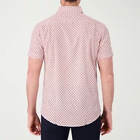 Report Collection Performance Mens Short Sleeve Modern Fit Wrinkle Free Button-Down Shirt