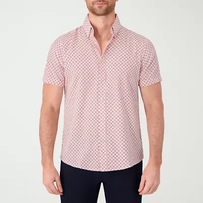 Report Collection Performance Mens Short Sleeve Modern Fit Wrinkle Free Button-Down Shirt