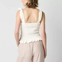 Brannan Womens Square Neck Sleeveless Blouse