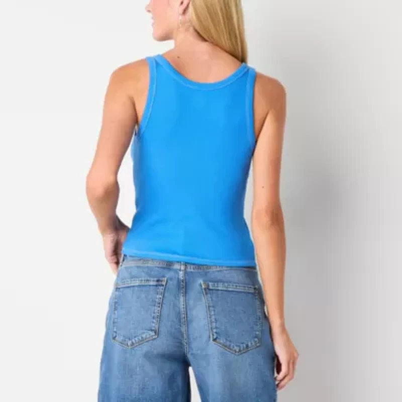 a.n.a Ribbed Womens U Neck Sleeveless Tank Top