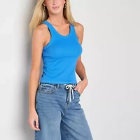 a.n.a Ribbed Womens U Neck Sleeveless Tank Top