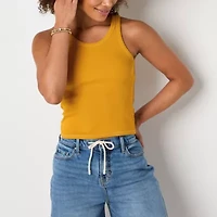 a.n.a Ribbed Womens U Neck Sleeveless Tank Top