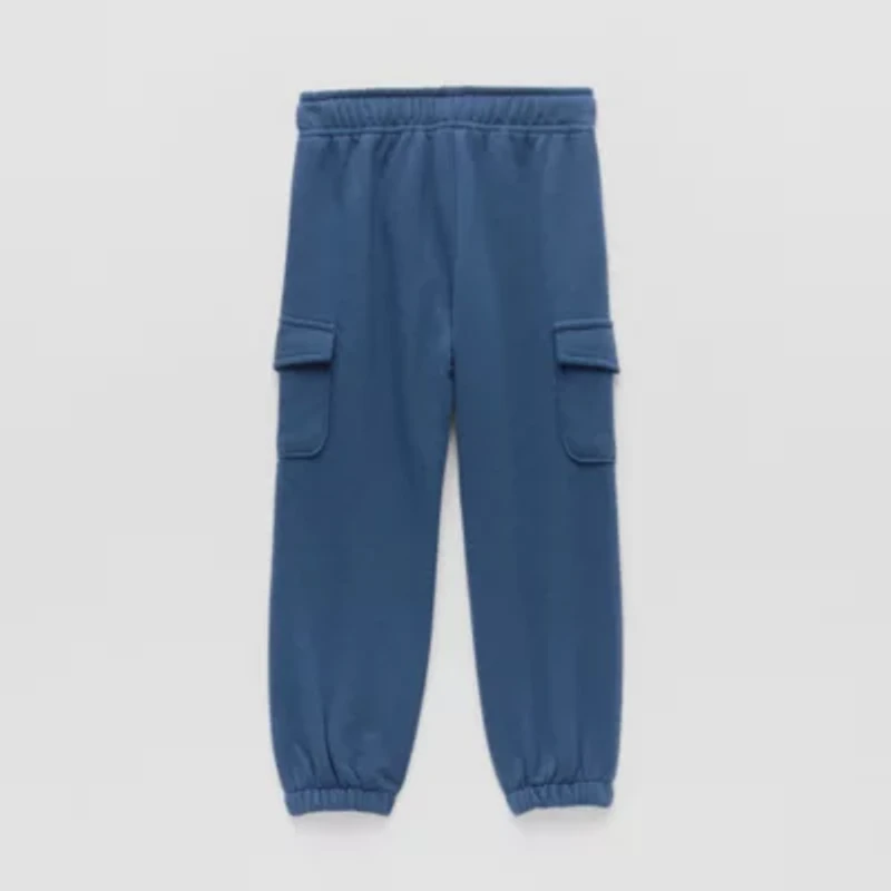 Okie Dokie Cargo Toddler & Little Boys Cuffed Regular Fit French Terry Jogger Pant
