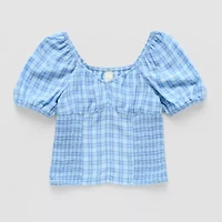Thereabouts Little & Big Kid Girls U Neck Short Sleeve Blouse