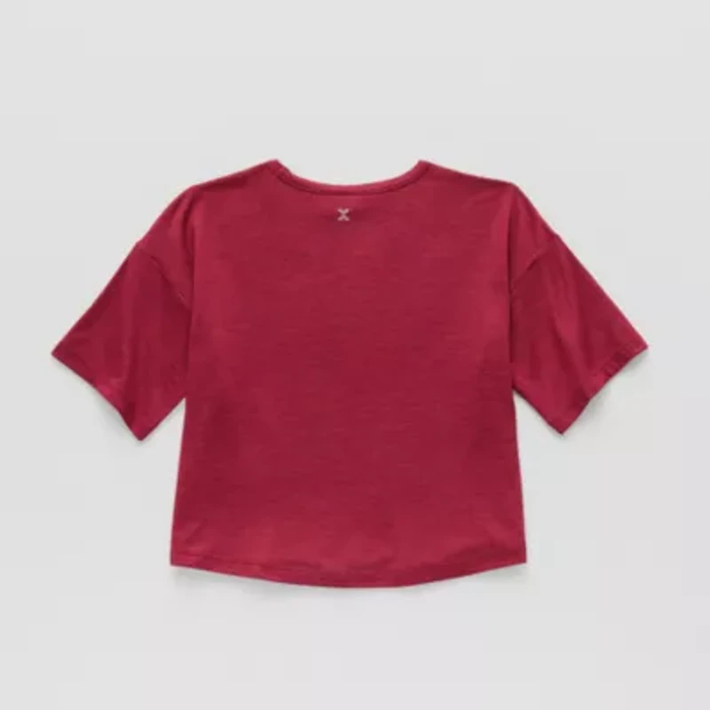 Xersion Little & Big Kid Girls Crew Neck Short Sleeve Regular Fit Graphic T-Shirt