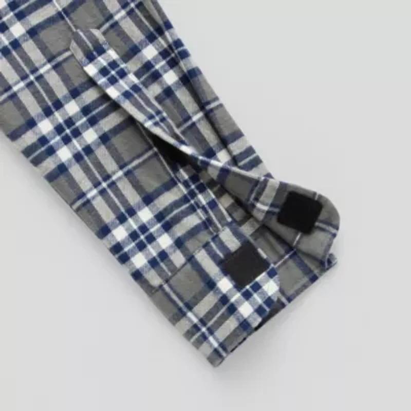 St. John's Bay Dexterity Mens Easy-on + Easy-off Long Sleeve Adaptive Classic Fit Flannel Shirt