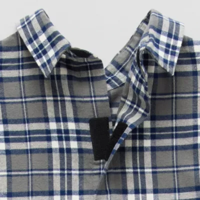 St. John's Bay Mens Easy-on + Easy-off Seated Wear Long Sleeve Adaptive Classic Fit Flannel Shirt