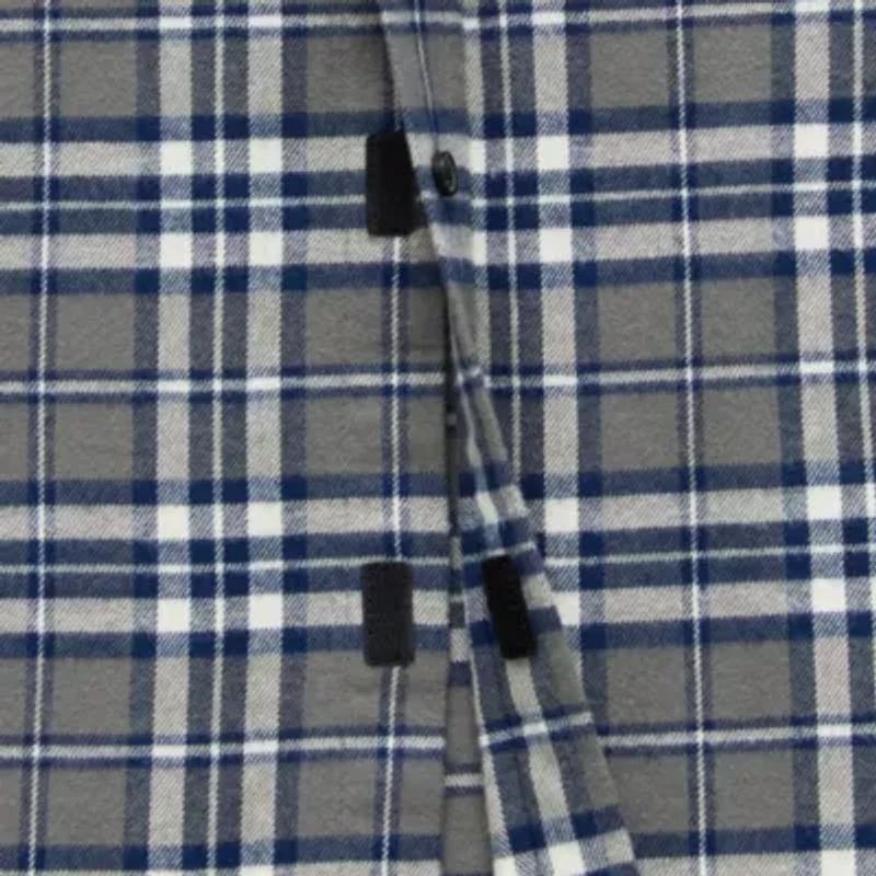 St. John's Bay Mens Easy-on + Easy-off Long Sleeve Adaptive Classic Fit Big and Tall Flannel Shirt