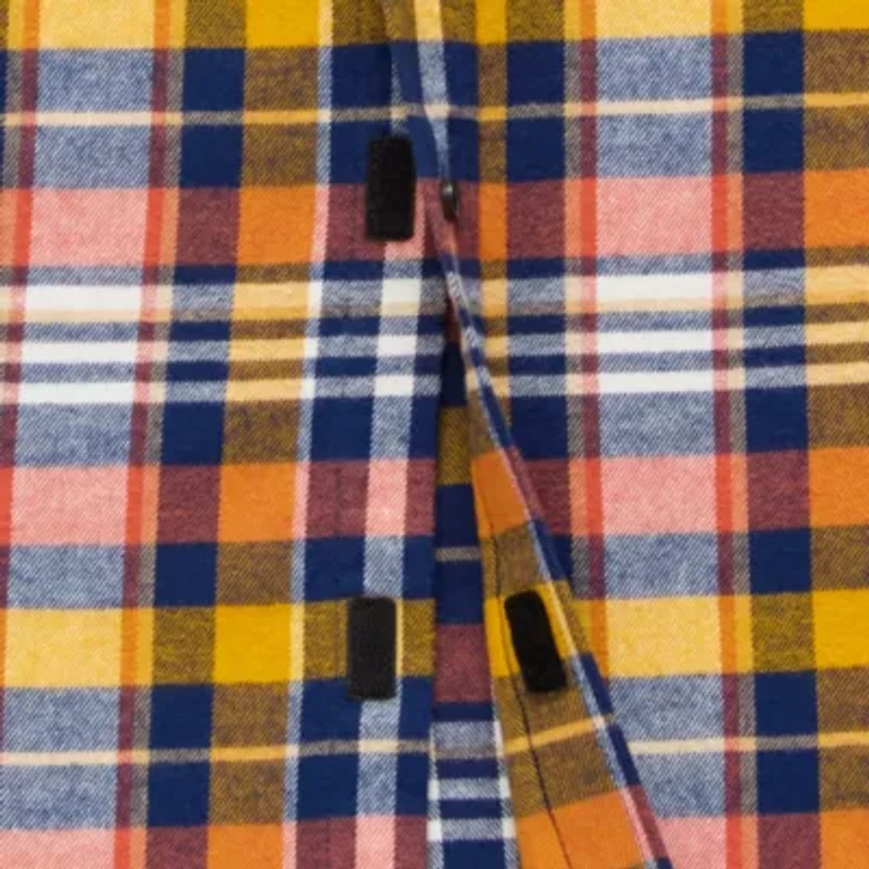 St. John's Bay Dexterity Mens Easy-on + Easy-off Long Sleeve Adaptive Classic Fit Big and Tall Flannel Shirt