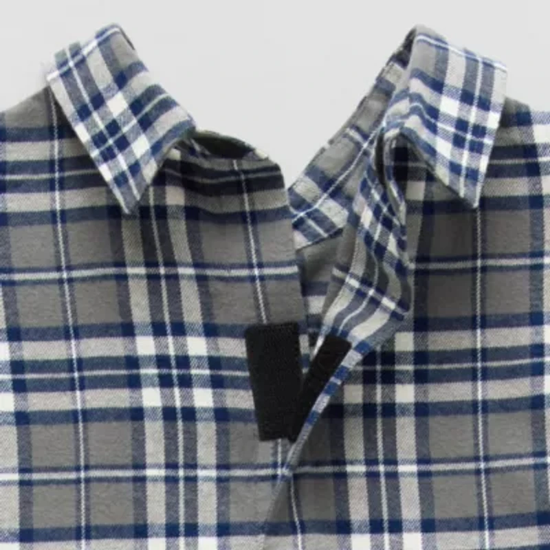 St. John's Bay Mens Easy-on + Easy-off Seated Wear Long Sleeve Adaptive Classic Fit Big and Tall Flannel Shirt