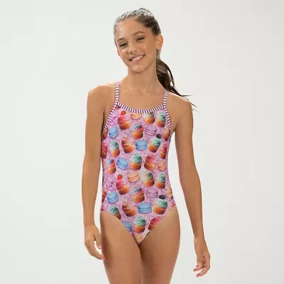Dolfin Uglies Youth Girls' Print 1-Piece Little & Big Kid Girls Easy-on + Easy-off One Piece Swimsuit
