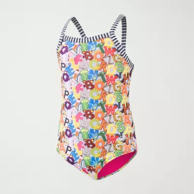 Dolfin Toddler & Little Girls Easy-on + Easy-off One Piece Swimsuit