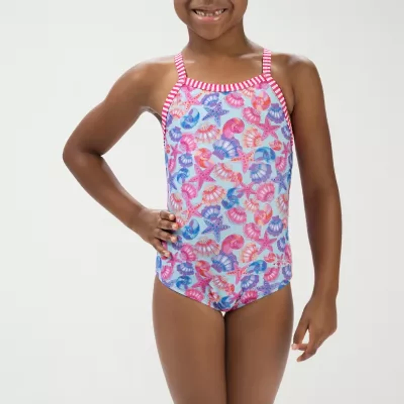 Dolfin Little & Big Kid Girls Easy-on + Easy-off One Piece Swimsuit