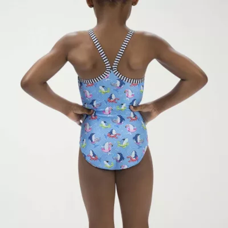 Dolfin Toddler Girls Easy-on + Easy-off Animal One Piece Swimsuit