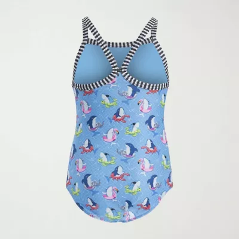 Dolfin Toddler Girls Easy-on + Easy-off Animal One Piece Swimsuit