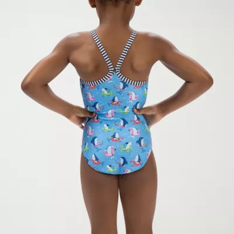 Dolfin Little & Big Kid Girls Easy-on + Easy-off Animal One Piece Swimsuit