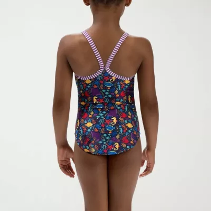 Dolfin Toddler Girls Easy-on + Easy-off One Piece Swimsuit