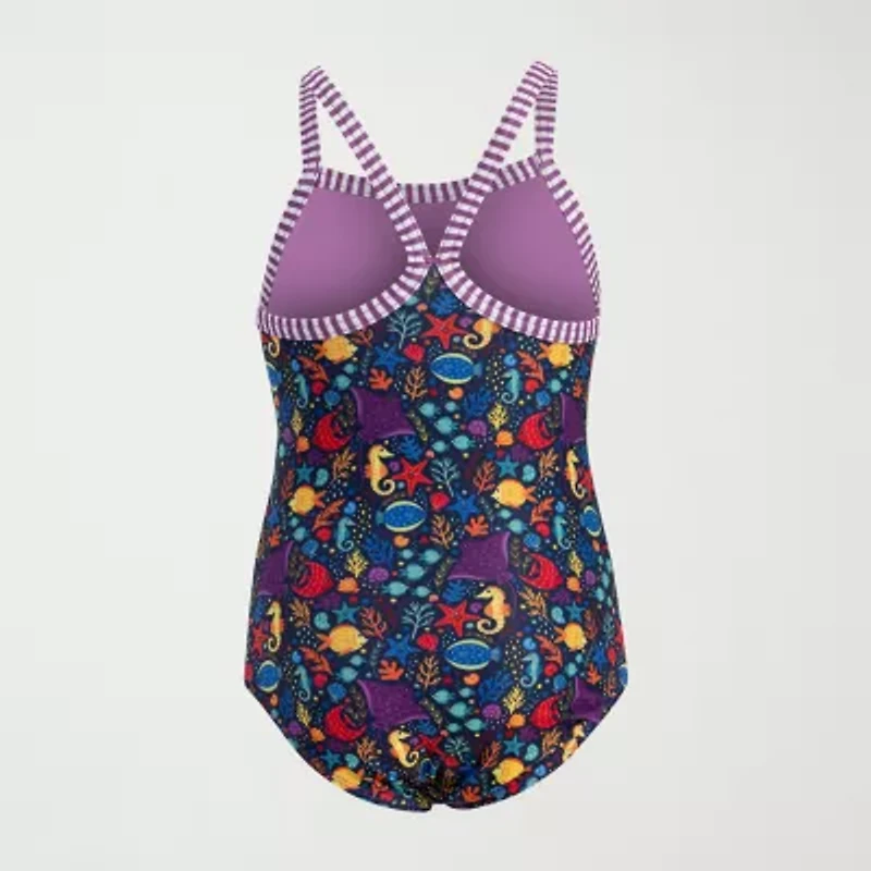Dolfin Toddler Girls Easy-on + Easy-off One Piece Swimsuit